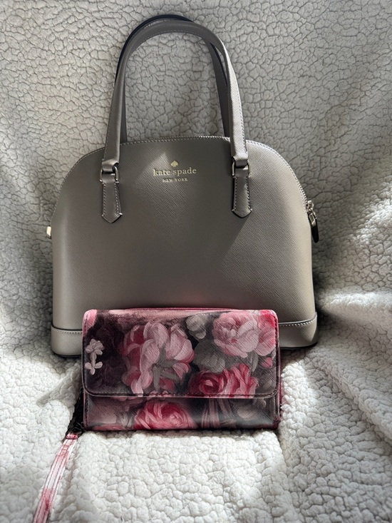 kate spade Handbags - kate spade taupe Saffiano dome satchel with gold logo